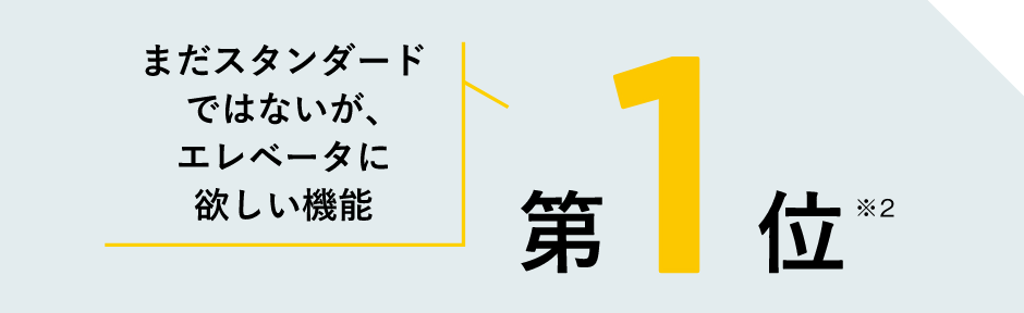 まだスタンダードではないが、エレベータにほしい機能 第1位(※2)